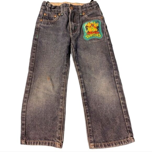 boys Teenage mutant ninja turtle embroidered patch Y2K jeans size 5T